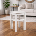 Taboret drewniany (sosnowy) - Biały