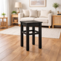 Taboret drewniany (sosnowy) - Czarny