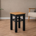 Taboret drewniany (sosnowy) - Czarny + Dąb